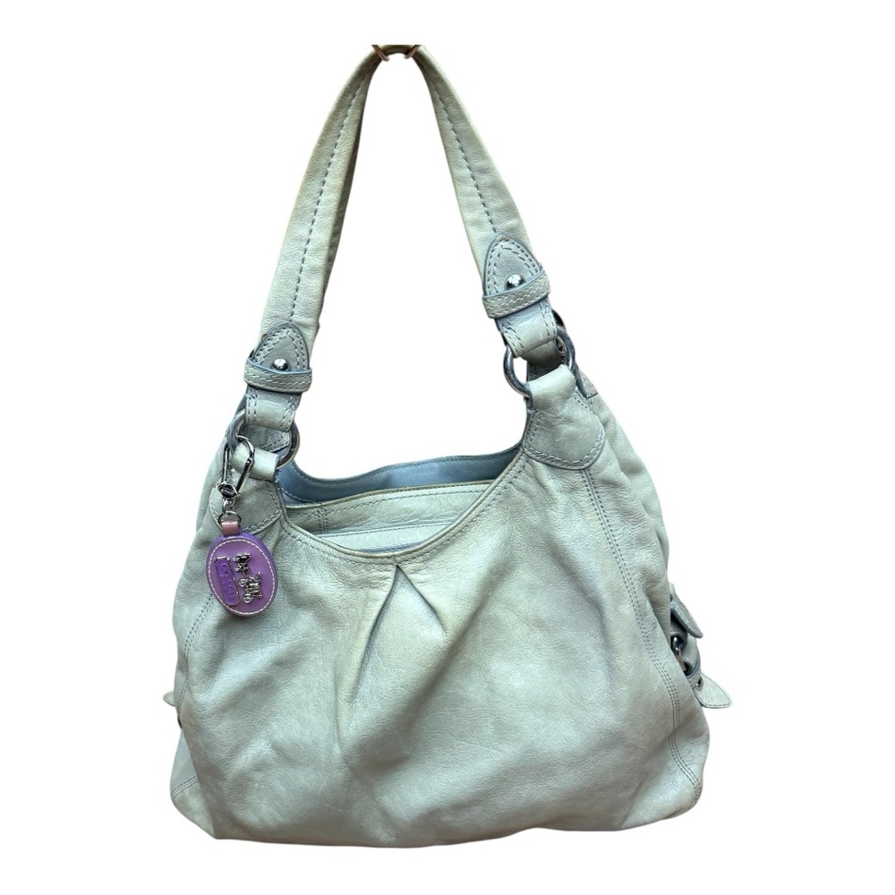 COACH Gray Patent Leather SOHO Satchel Purse Bag Hangtag Large